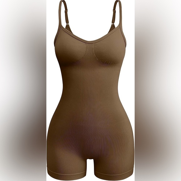 OQQ Women’s Yoga Exercise Romper Spaghetti Strap Sleeveless Brown Size XL NEW XL - Picture 10 of 11